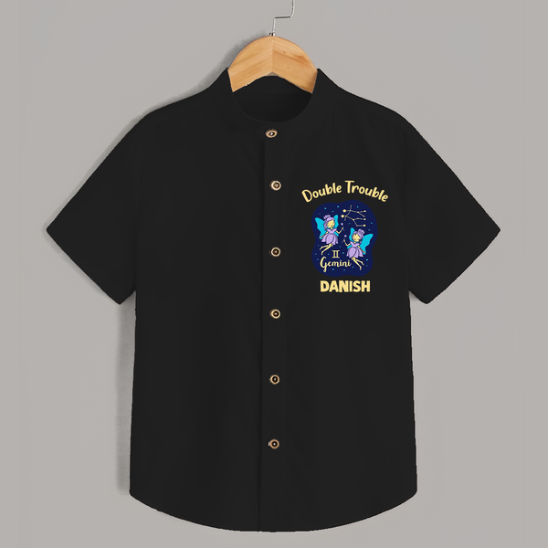 Leo Royal Lion Zodiac Printed Baby shirt - BLACK - 0 - 6 Months Old (Chest 23")