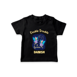 Leo Royal Lion Zodiac Printed Baby T shirt  - BLACK - 0-5 Months Old (Chest 17")