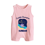Virgo Little Star Zodiac Printed Baby Button Romper - BABY PINK - New Born (Chest 18")