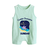 Virgo Little Star Zodiac Printed Baby Button Romper - MINT GREEN - New Born (Chest 18")