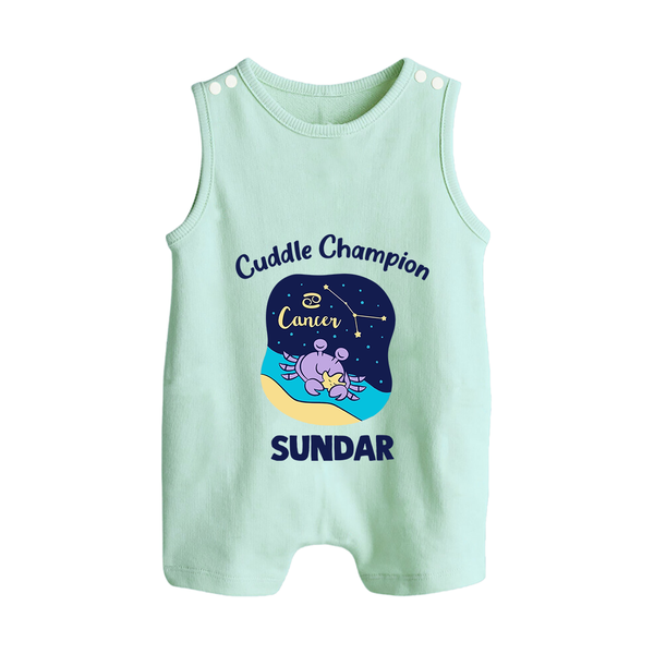 Virgo Little Star Zodiac Printed Baby Button Romper - MINT GREEN - New Born (Chest 18")