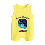 Virgo Little Star Zodiac Printed Baby Button Romper - PASTEL YELLOW - New Born (Chest 18")
