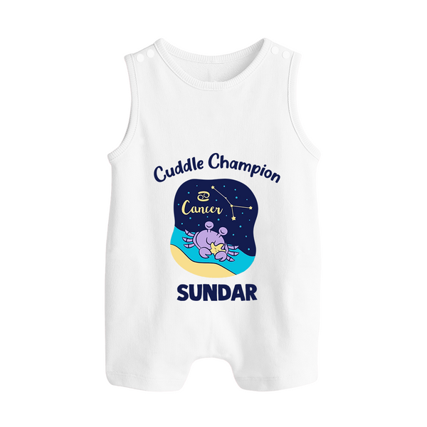 Virgo Little Star Zodiac Printed Baby Button Romper - WHITE - New Born (Chest 18")