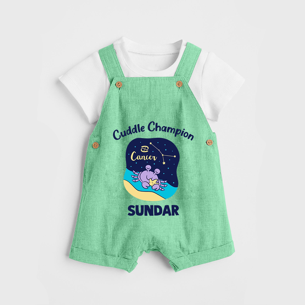 Virgo Little Star Zodiac Printed Baby Dungaree - GREEN - 0 - 5 Months Old (Chest 18")