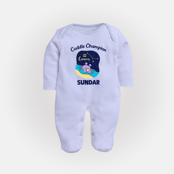 Virgo Little Star Zodiac Printed BabyFullbody Suit - BABY BLUE - New Born (Chest 7.5")