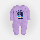 Virgo Little Star Zodiac Printed BabyFullbody Suit - LILAC - New Born (Chest 7.5")