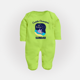 Virgo Little Star Zodiac Printed BabyFullbody Suit - LIME GREEN - New Born (Chest 7.5")