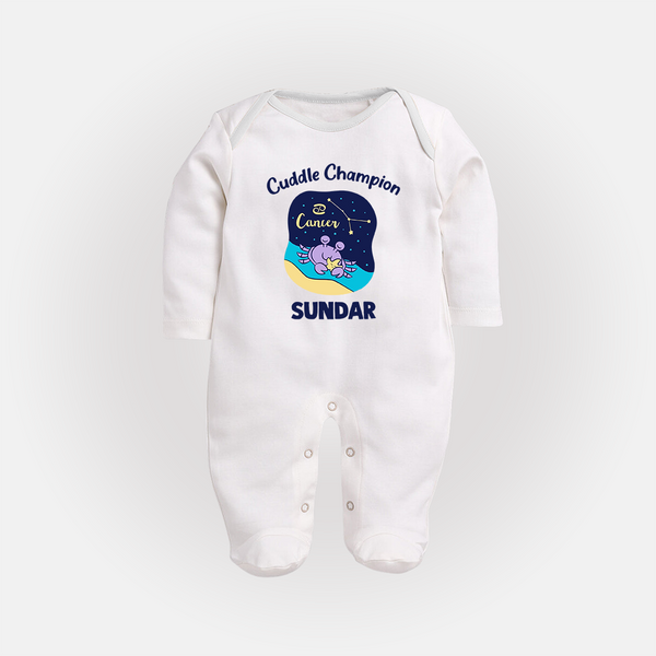 Virgo Little Star Zodiac Printed BabyFullbody Suit - WHITE - New Born (Chest 7.5")
