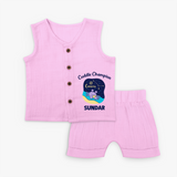 Virgo Little Star Zodiac Printed Baby Jabla Set - BABY PINK - 0 - 3 Months Old (Chest 9.8")