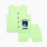 Virgo Little Star Zodiac Printed Baby Jabla Set - PASTEL GREEN - 0 - 3 Months Old (Chest 9.8")