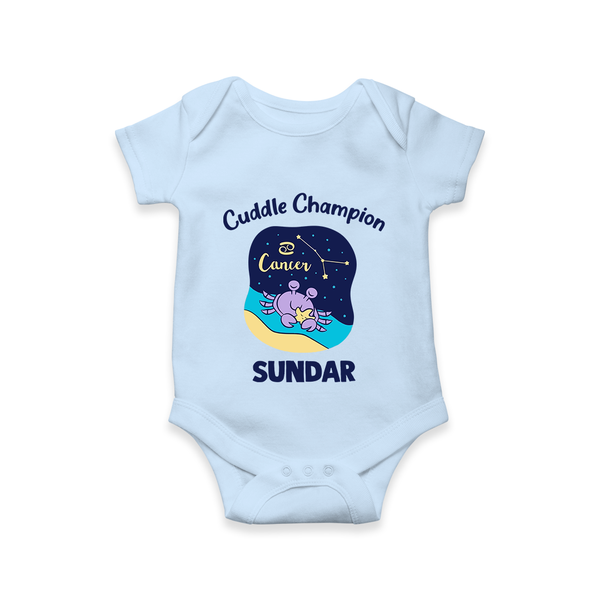 Virgo Little Star Zodiac Printed Baby Romper - BABY BLUE - New Born (Chest 14")