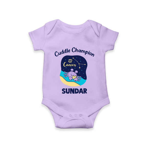 Virgo Little Star Zodiac Printed Baby Romper - LILAC - New Born (Chest 14")
