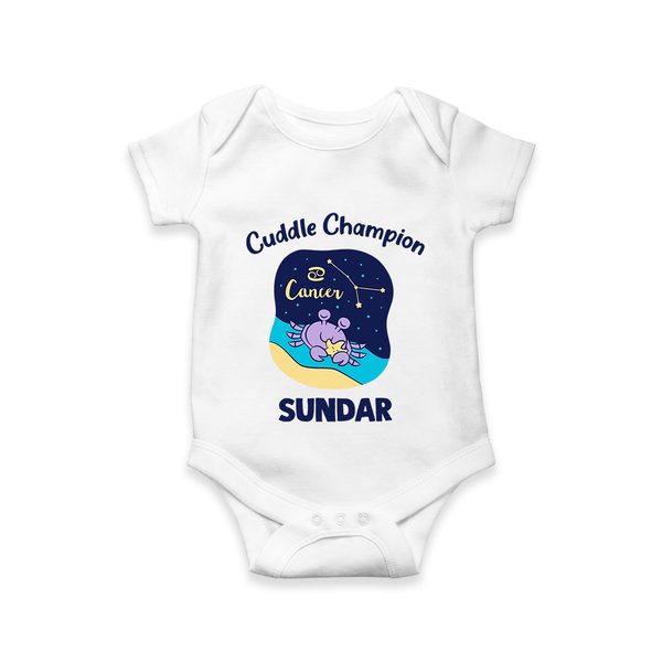 Virgo Little Star Zodiac Printed Baby Romper - WHITE - New Born (Chest 14")