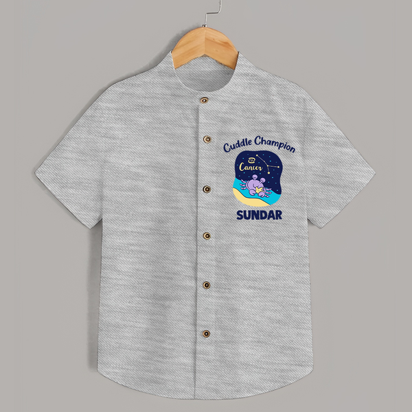 Virgo Little Star Zodiac Printed Baby shirt - GREY - 0 - 6 Months Old (Chest 23")