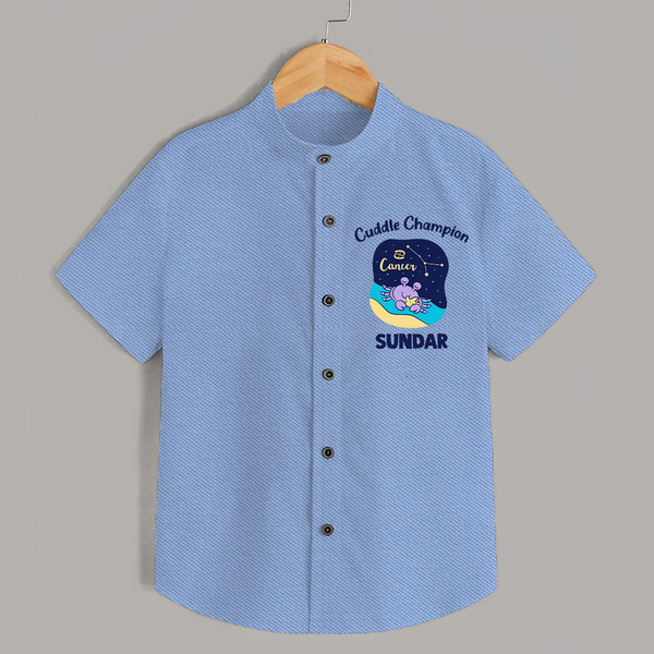 Virgo Little Star Zodiac Printed Baby shirt - SKY BLUE - 0 - 6 Months Old (Chest 23")