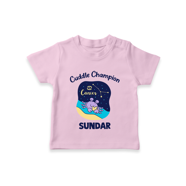 Virgo Little Star Zodiac Printed Baby T shirt  - BABY PINK - 0-5 Months Old (Chest 17")