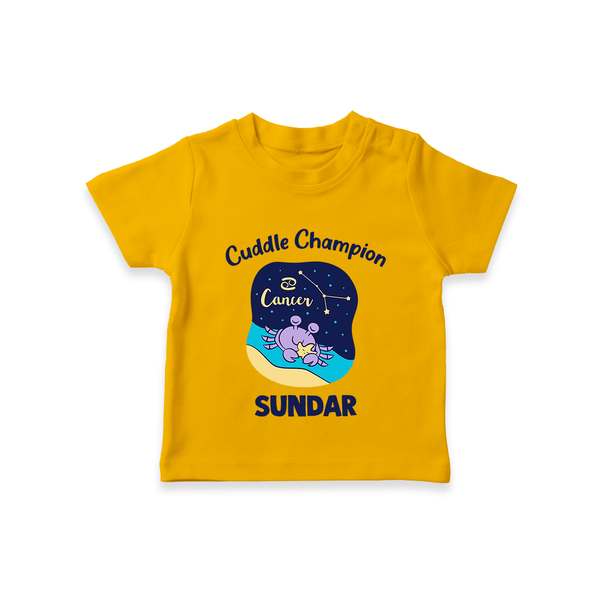 Virgo Little Star Zodiac Printed Baby T shirt  - CHROME YELLOW - 0-5 Months Old (Chest 17")