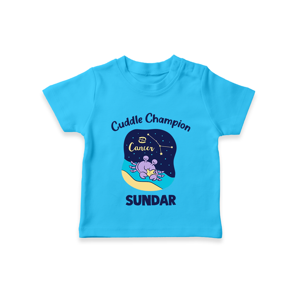 Virgo Little Star Zodiac Printed Baby T shirt  - SKY BLUE - 0-5 Months Old (Chest 17")