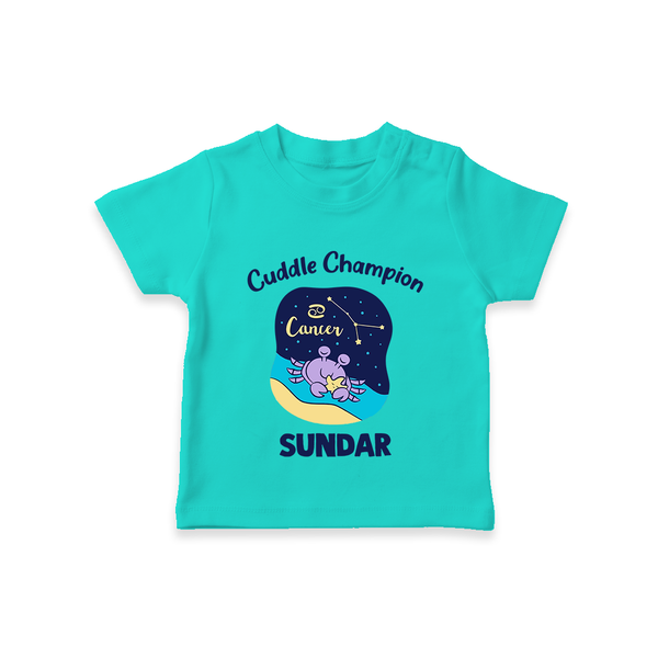 Virgo Little Star Zodiac Printed Baby T shirt  - TEAL - 0-5 Months Old (Chest 17")