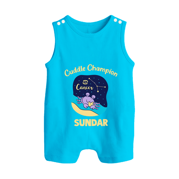 Cancer Little Star Zodiac Printed Baby Button Romper