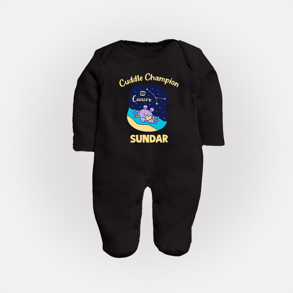 Virgo Little Star Zodiac Printed BabyFullbody Suit - BLACK - New Born (Chest 7.5")