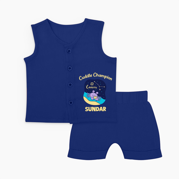 Virgo Little Star Zodiac Printed Baby Jabla Set - NAVY BLUE - 0 - 3 Months Old (Chest 9.8")