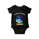 Virgo Little Star Zodiac Printed Baby Romper - BLACK - New Born (Chest 14")
