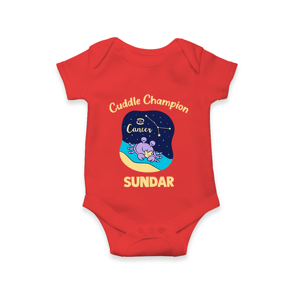 Virgo Little Star Zodiac Printed Baby Romper - RED - New Born (Chest 14")