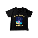 Virgo Little Star Zodiac Printed Baby T shirt  - BLACK - 0-5 Months Old (Chest 17")