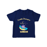 Virgo Little Star Zodiac Printed Baby T shirt  - NAVY BLUE - 0-5 Months Old (Chest 17")