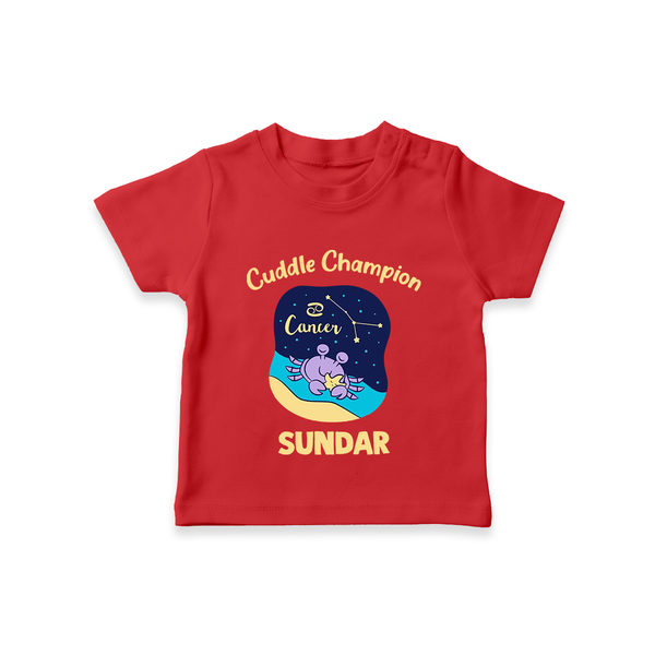 Virgo Little Star Zodiac Printed Baby T shirt  - RED - 0-5 Months Old (Chest 17")