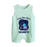 Sagittarius Adventure Zodiac Printed Baby Button Romper - MINT GREEN - New Born (Chest 18")