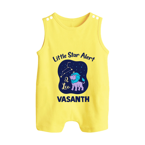 Leo Adventure Zodiac Printed Baby Button Romper