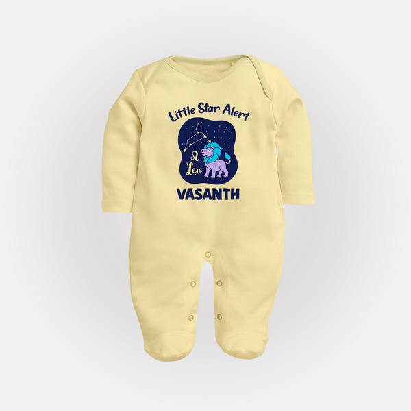 Sagittarius Adventure Zodiac Printed BabyFullbody Suit - PASTEL YELLOW - New Born (Chest 7.5")