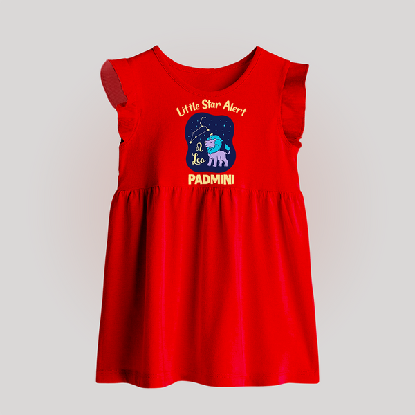 Sagittarius Adventure Zodiac Printed Baby Frock - RED - 0 - 3 Months Old (Chest 17")