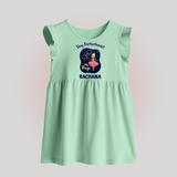 Pisces Dreamy Fish Zodiac Printed Baby Frock - MINT GREEN - 0 - 3 Months Old (Chest 17")