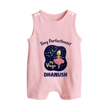 Pisces Dreamy Fish Zodiac Printed Baby Button Romper - BABY PINK - New Born (Chest 18")