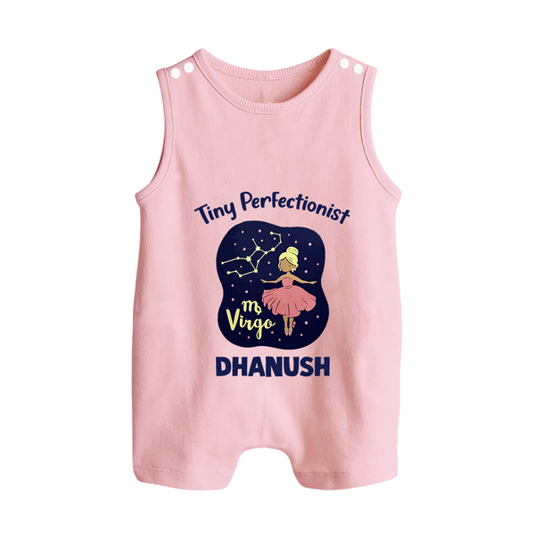 Pisces Dreamy Fish Zodiac Printed Baby Button Romper - BABY PINK - New Born (Chest 18")