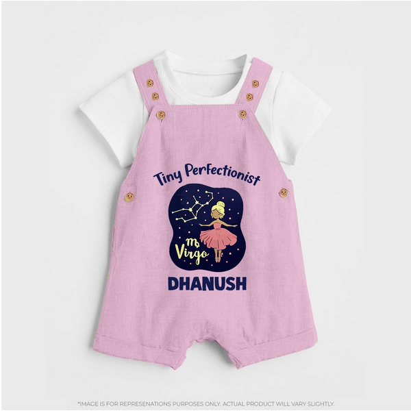 Pisces Dreamy Fish Zodiac Printed Baby Dungaree - BABY PINK - 0 - 5 Months Old (Chest 18")