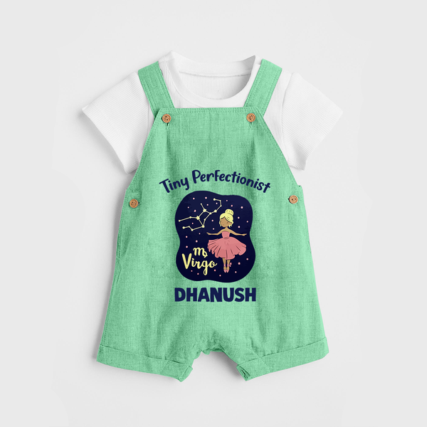 Pisces Dreamy Fish Zodiac Printed Baby Dungaree - GREEN - 0 - 5 Months Old (Chest 18")