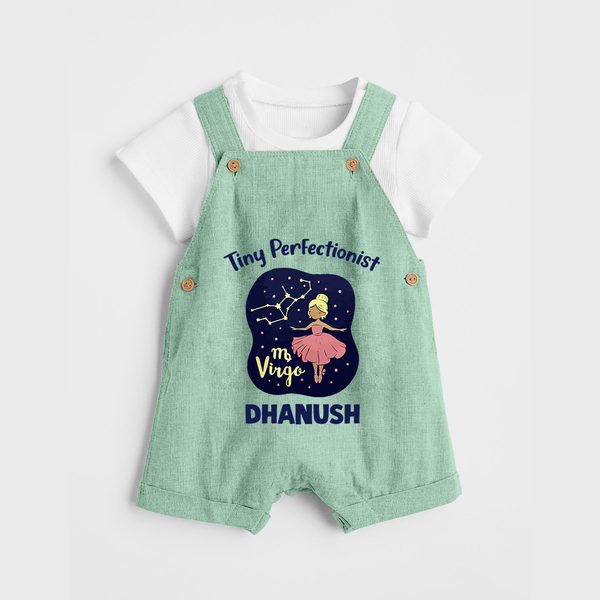 Pisces Dreamy Fish Zodiac Printed Baby Dungaree - MINT GREEN - 0 - 5 Months Old (Chest 18")
