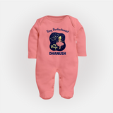 Pisces Dreamy Fish Zodiac Printed BabyFullbody Suit - PEACH - New Born (Chest 7.5")