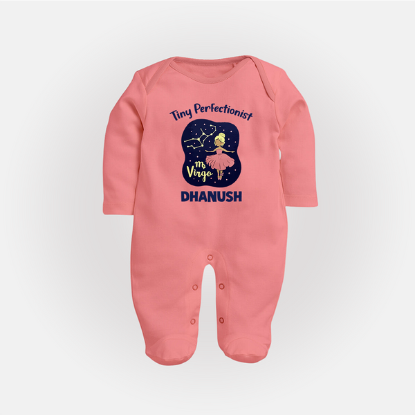 Pisces Dreamy Fish Zodiac Printed BabyFullbody Suit - PEACH - New Born (Chest 7.5")