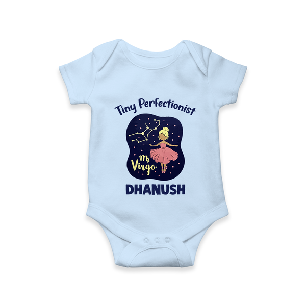 Pisces Dreamy Fish Zodiac Printed Baby Romper - BABY BLUE - New Born (Chest 14")