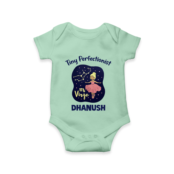 Pisces Dreamy Fish Zodiac Printed Baby Romper - MINT GREEN - New Born (Chest 14")