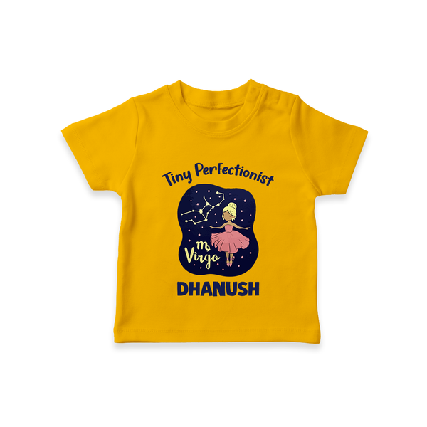 Pisces Dreamy Fish Zodiac Printed Baby T shirt  - CHROME YELLOW - 0-5 Months Old (Chest 17")