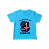 Pisces Dreamy Fish Zodiac Printed Baby T shirt  - SKY BLUE - 0-5 Months Old (Chest 17")