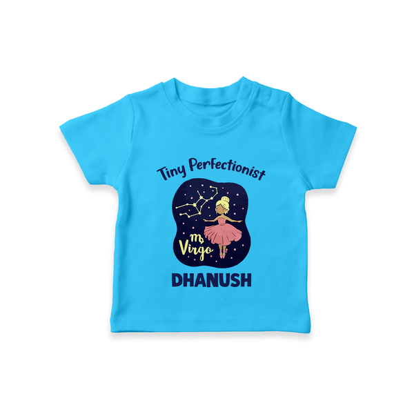 Pisces Dreamy Fish Zodiac Printed Baby T shirt  - SKY BLUE - 0-5 Months Old (Chest 17")