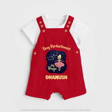 Pisces Dreamy Fish Zodiac Printed Baby Dungaree - RED - 0 - 5 Months Old (Chest 18")