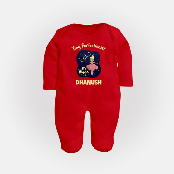 Pisces Dreamy Fish Zodiac Printed BabyFullbody Suit - RED - New Born (Chest 7.5")